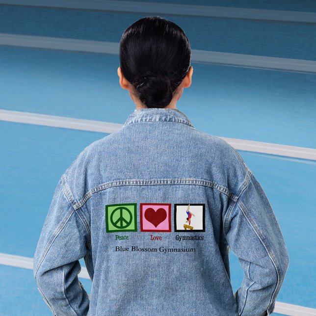 Peace Liebe Gymnastik Niedliches Gymnastik Jeansjacke (Von Creator hochgeladen)