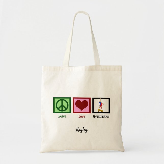 Peace Liebe Gymnastik Niedliches Personalisiertes  Tragetasche (Vorne)