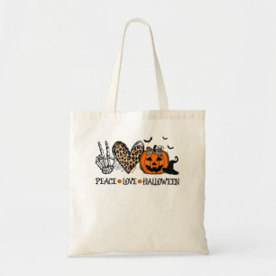 Peace Liebe Halloween glückliche Halloween Pumpkin Tragetasche