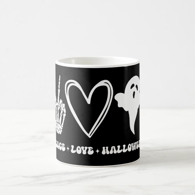 Peace Liebe Halloween Kaffeetasse (Mittel)