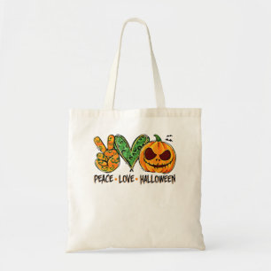 Peace Liebe Halloween Leopard Pumpkin Happy Hallow Tragetasche