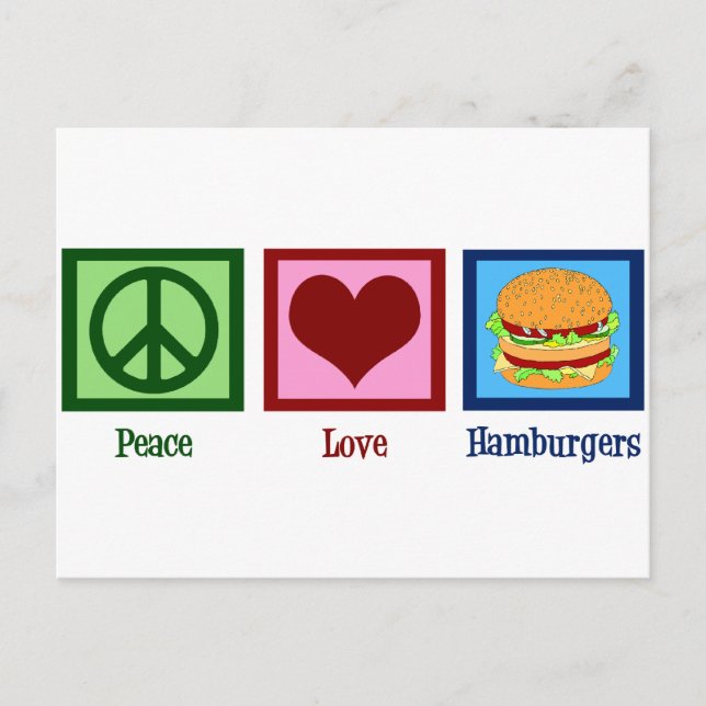 Peace Liebe Hamburgers Postkarte (Vorderseite)