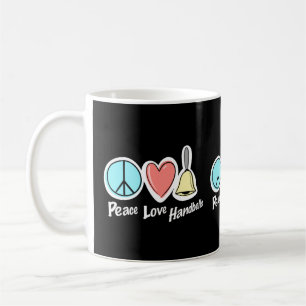 Peace Liebe Handbells Design for Ringers T - Shirt Kaffeetasse
