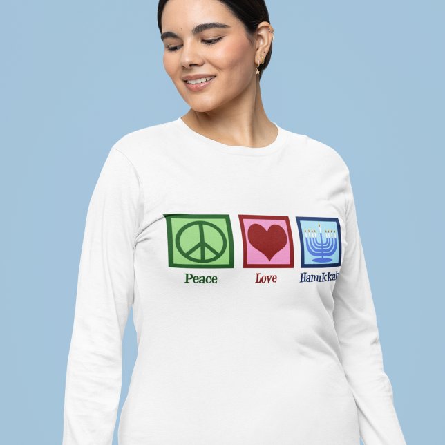 Peace Liebe Hanukkah Women's Long Sleeve T-Shirt (Von Creator hochgeladen)