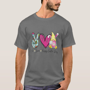 Peace Liebe Happy Easter Gnome Umarmung Eier Jagd  T-Shirt