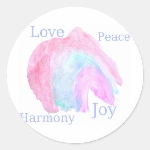 Peace Liebe Harmony Joy Runder Aufkleber