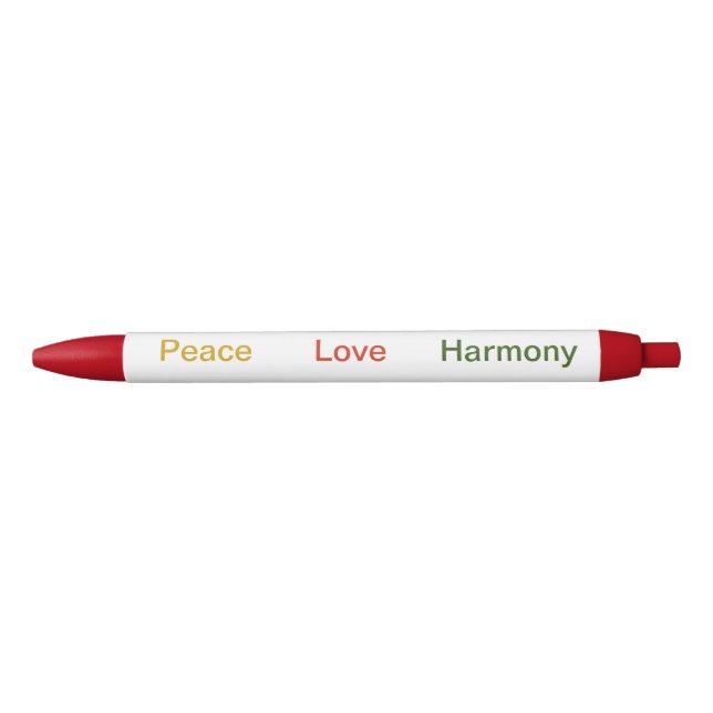 Peace Liebe Harmony Rot grün Kugelschreiber (Vorderseite)