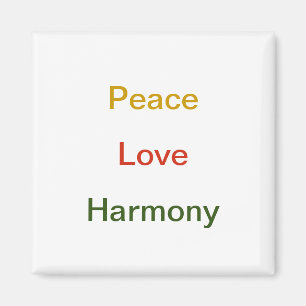 Peace Liebe Harmony Rot grün Magnet