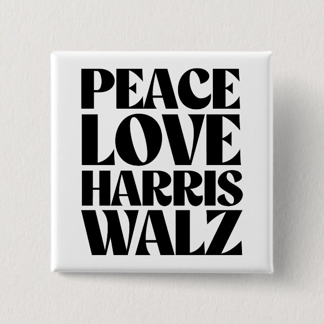 Peace Liebe Harris Walz Button (Vorderseite)
