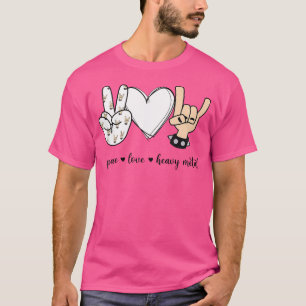 Peace Liebe Heavy Metal Peace Hand Sign Rock Music T-Shirt