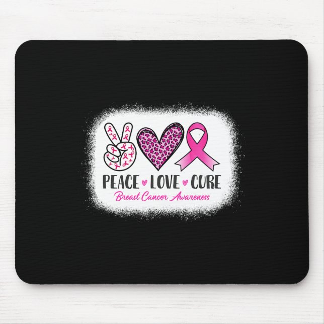 Peace Liebe Heilen Leoparden Brustkrebs Bewusstsei Mousepad (Vorne)