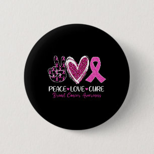 Peace Liebe heilen rosa Ribbon Brustkrebs-Auszeich Button