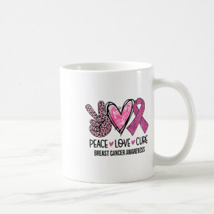 Peace Liebe heilen rosa Ribbon Brustkrebs-Auszeich Kaffeetasse