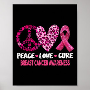 Peace Liebe heilen rosa Ribbon Brustkrebs-Auszeich Poster