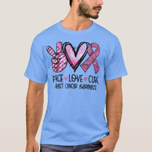 Peace Liebe heilen rosa Ribbon Brustkrebs-Auszeich T-Shirt