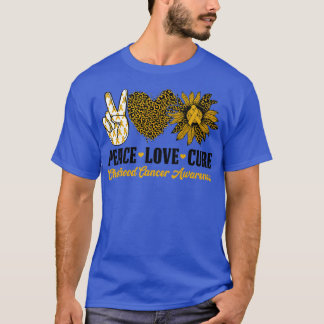 Peace Liebe heilen Sonnenblumen Kinderkrebs Awaren T-Shirt
