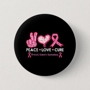 Peace Liebe heilt Brustkrebs-Bewusstseinsforschung Button