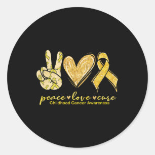Peace Liebe heilt Gelbbandkrebs im Kindesalter Runder Aufkleber