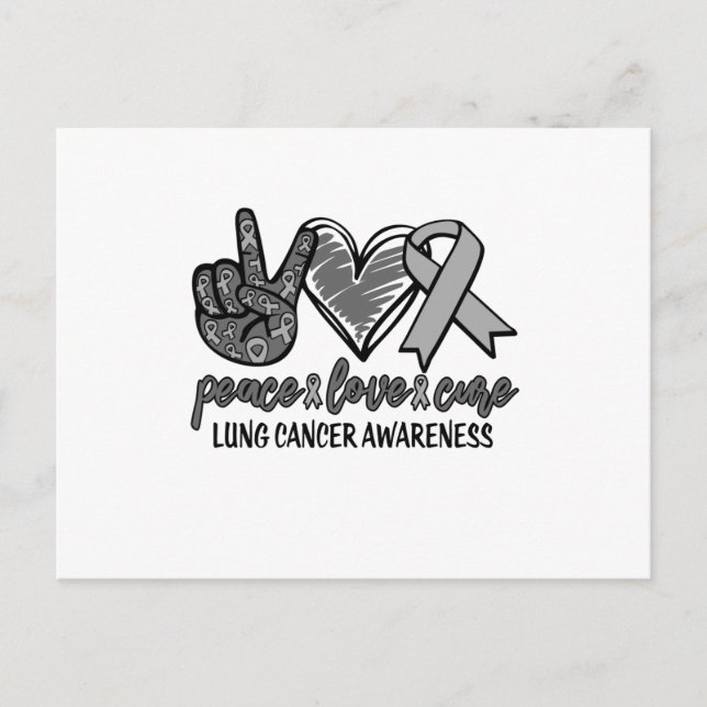 Peace Liebe heilt Lungenkrebs-Bewusstsein Einladungspostkarte (Vorderseite)
