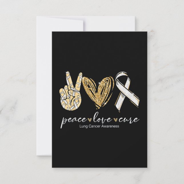 Peace Liebe heilt Lungenkrebs-Bewusstsein Karte (Vorderseite)
