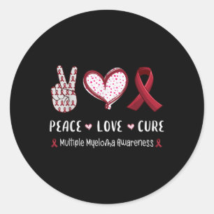 Peace Liebe heilt Multiples Myelom Bewusstsein Män Runder Aufkleber
