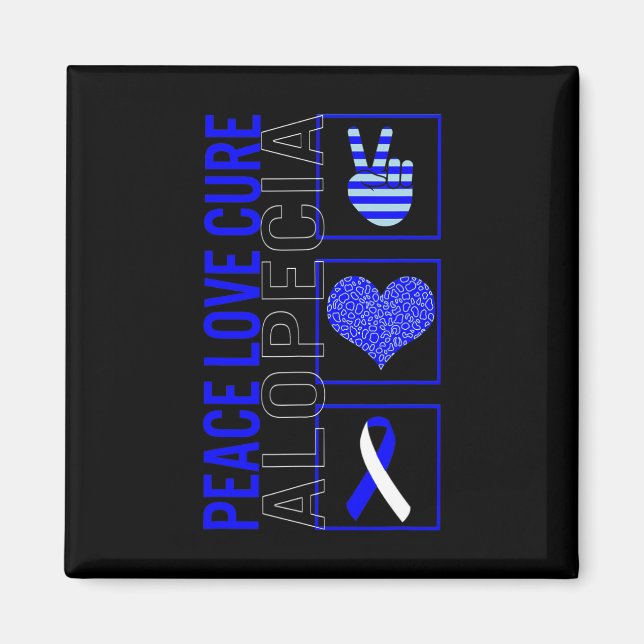 Peace Liebe Heilung Alopecia Sensibilisierungskamp Magnet (Vorne)