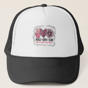 Peace Liebe Heilung Brustkrebs Bewusstsein Sonnenb Truckerkappe