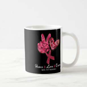 Peace Liebe Heilung Burgunder Ribbon Sickle Cell A Kaffeetasse