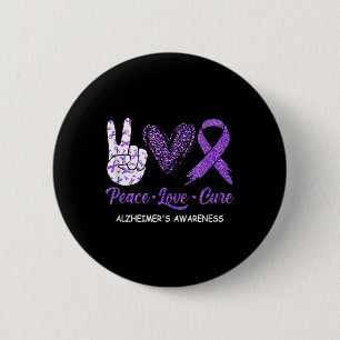 Peace Liebe Heilung der Lila Alzheimer-Krankheit A Button