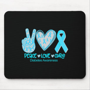 Peace Liebe Heilung Diabetes Awareness Geschenk Mousepad