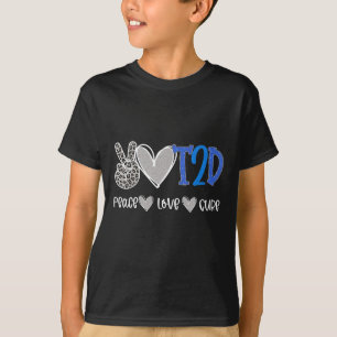 Peace Liebe Heilung Typ Zwei Diabetes Bewusstsein T-Shirt