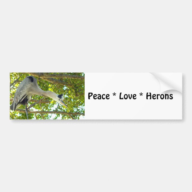Peace Liebe Herons Autoaufkleber (Vorne)