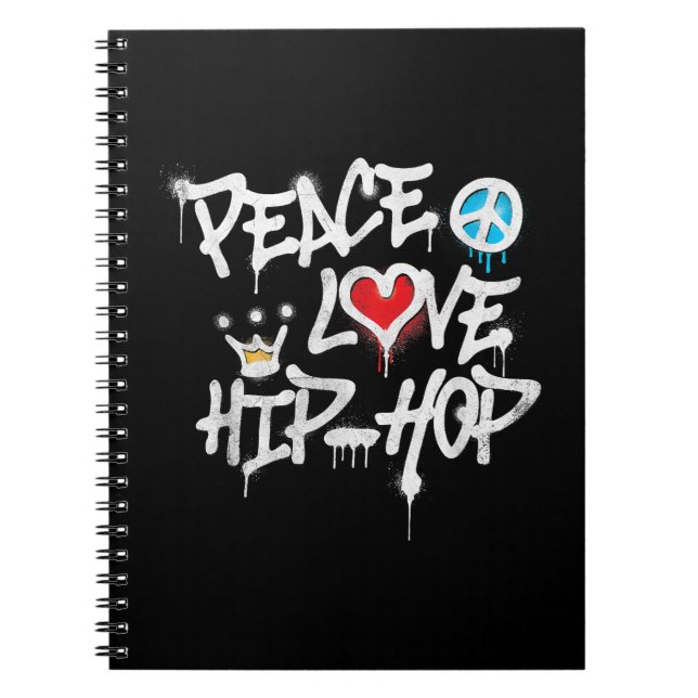 Peace Liebe Hip Hop Dancing Notizblock (Vorderseite)