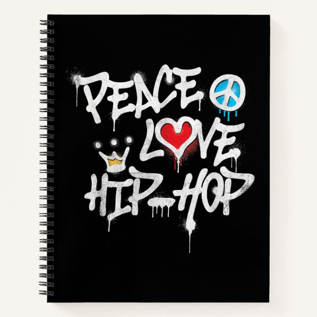 Peace Liebe Hip Hop Dancing Notizbuch (Vorderseite)