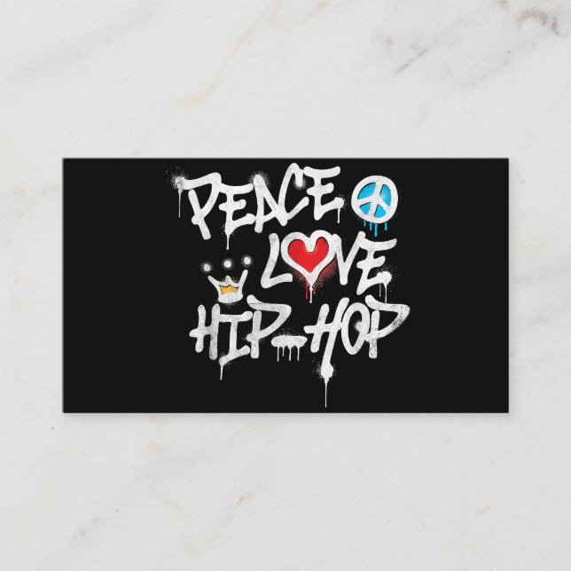 Peace Liebe Hip Hop Dancing Visitenkarte (Vorderseite)