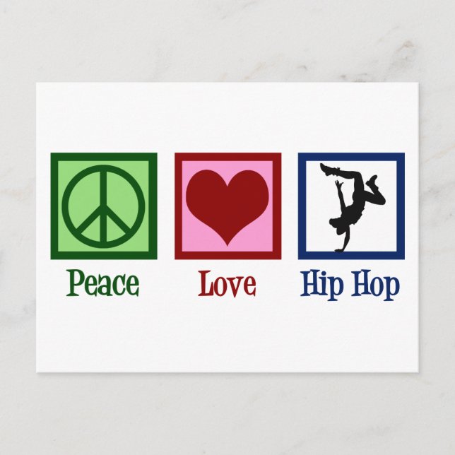 Peace Liebe Hip Hop Postkarte (Vorderseite)