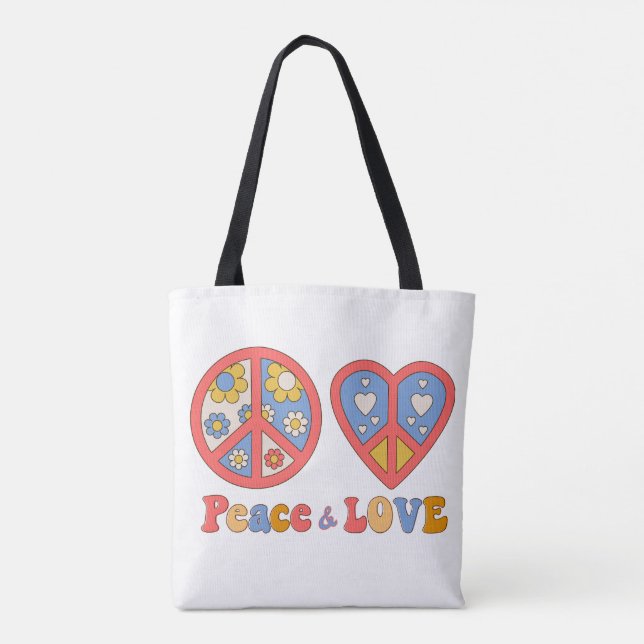PEACE & LIEBE HIPPIE-TASCHE TASCHE (Rückseite)
