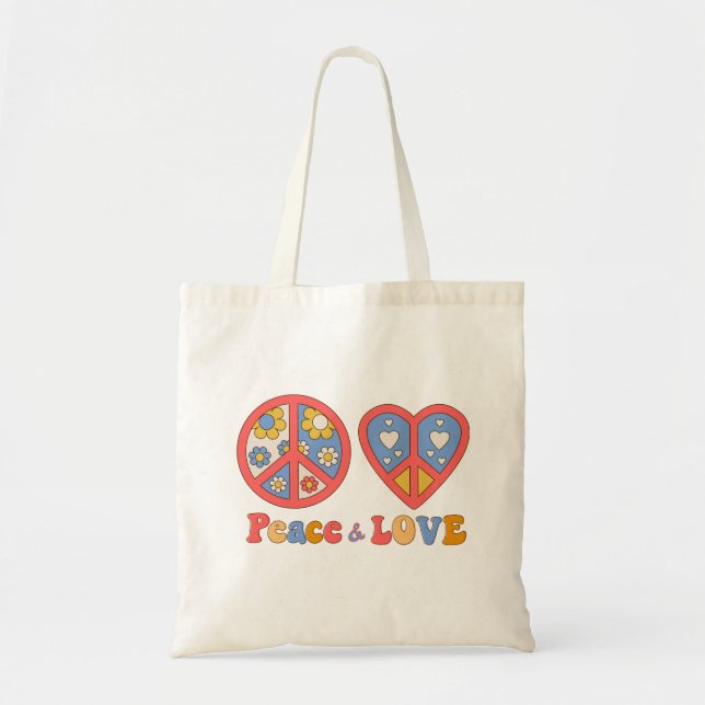 PEACE & LIEBE HIPPIE-TASCHE TRAGETASCHE (Vorne)