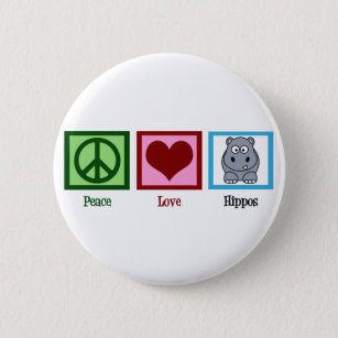 Peace Liebe Hippos Button