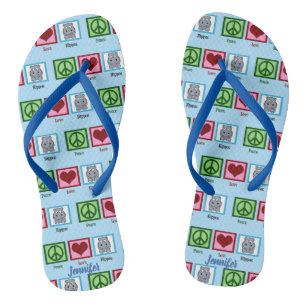 Peace Liebe Hippos Flip Flops