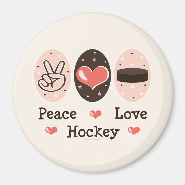 Peace Liebe Hockey Magnet (Vorne)