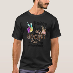 Peace Liebe Hockey Stepsister Life Mama Oma Leop T-Shirt