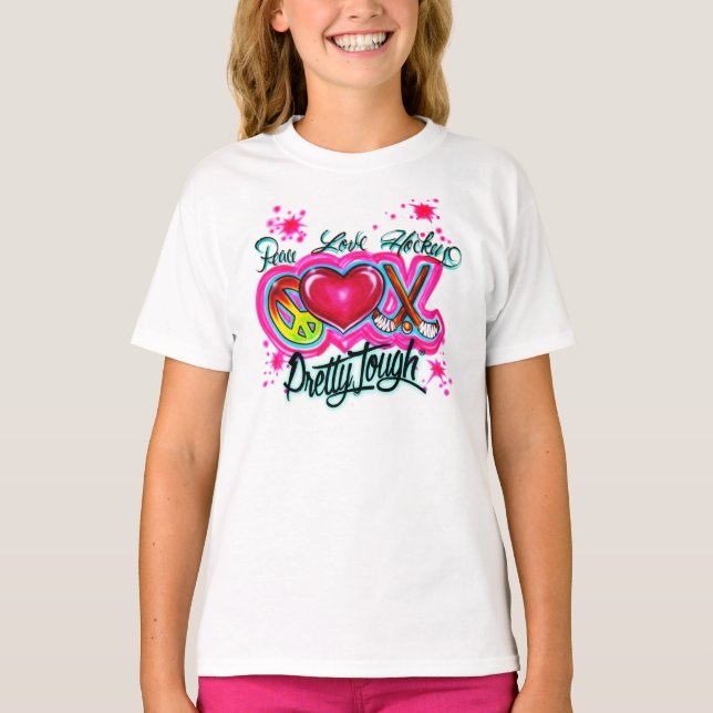 Peace Liebe Hockey Sweatshirt T-Shirt (Vorderseite)