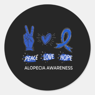 Peace Liebe Hope Alopecia Areata Ribbon S Runder Aufkleber