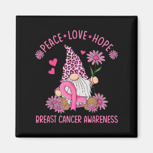 Peace Liebe Hope Gnome Leopard Brustkrebs Awaren Magnet