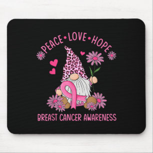 Peace Liebe Hope Gnome Leopard Brustkrebs Awaren Mousepad