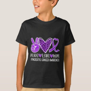 Peace Liebe Hope Leopard Lila Pankreaskrebs A T-Shirt
