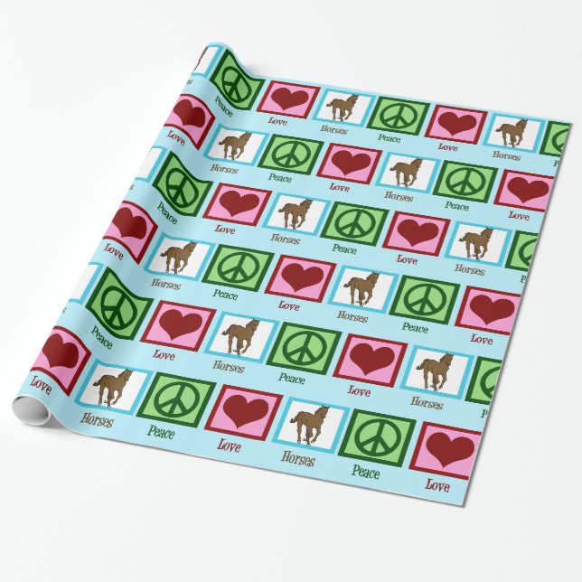Peace Liebe Horses Weihnachten Geschenkpapier (Ungerollt)