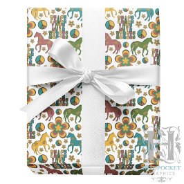 Peace Liebe Horses Wrapping Paper Geschenkpapier