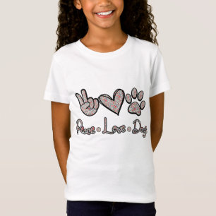 Peace Liebe Hunde Blume Lover Puppy Paw Dog Funny T-Shirt